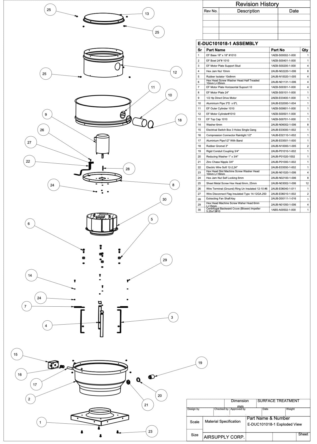Exhaust Fan E-DUC-1010 (1/2 hp)