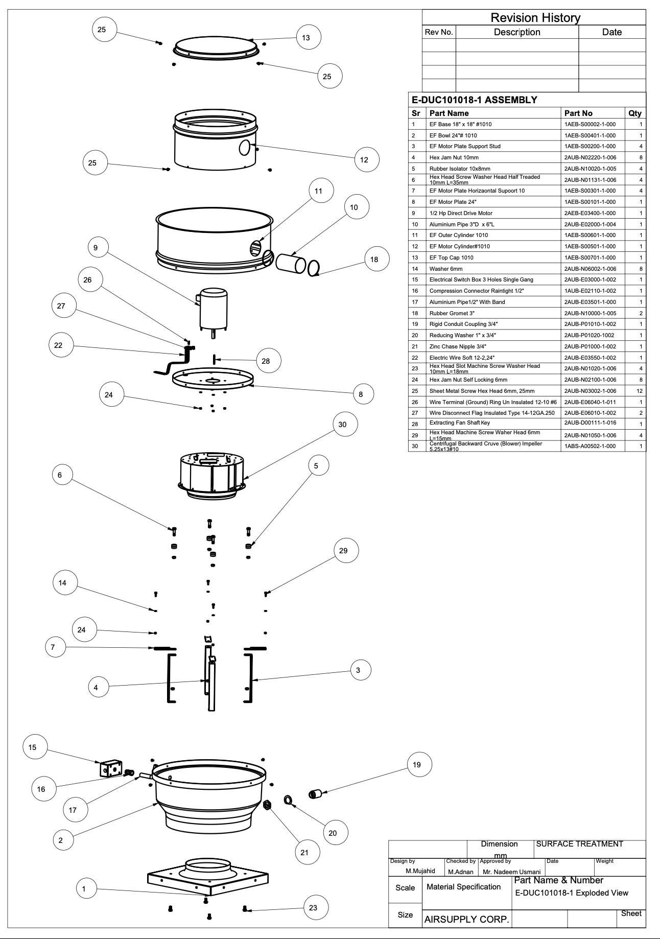 Exhaust Fan E-DUC-1010 (1/2 hp)